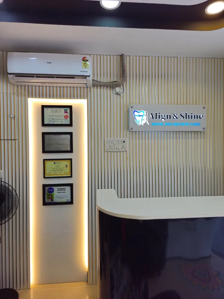 Reception desk at Align & Shine Dental and Aesthetic Clinic